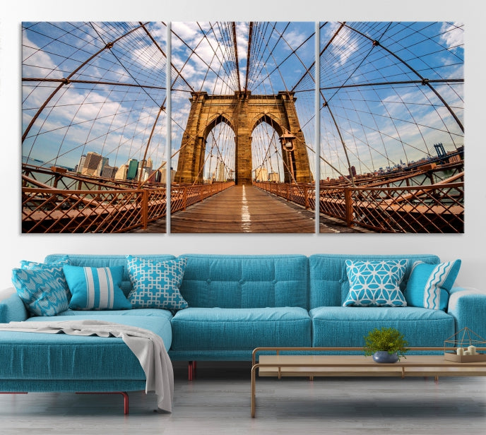 Brooklyn Bridge Manhattan Cityscape Large Wall Art Canvas Print