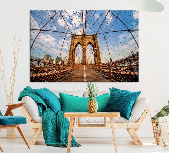 Brooklyn Bridge Manhattan Cityscape Large Wall Art Canvas Print