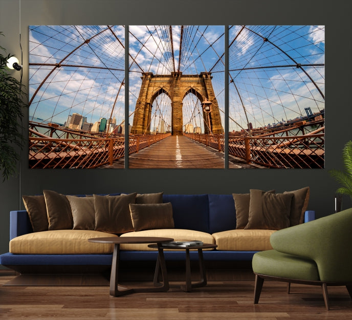 Brooklyn Bridge Manhattan Cityscape Large Wall Art Canvas Print