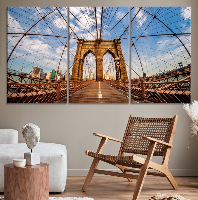 Brooklyn Bridge Manhattan Cityscape Large Wall Art Canvas Print