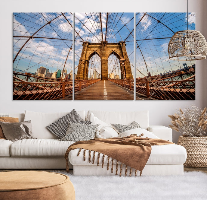 Brooklyn Bridge Manhattan Cityscape Large Wall Art Canvas Print