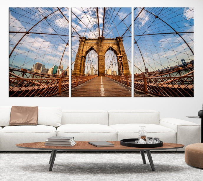 Brooklyn Bridge Manhattan Cityscape Large Wall Art Canvas Print