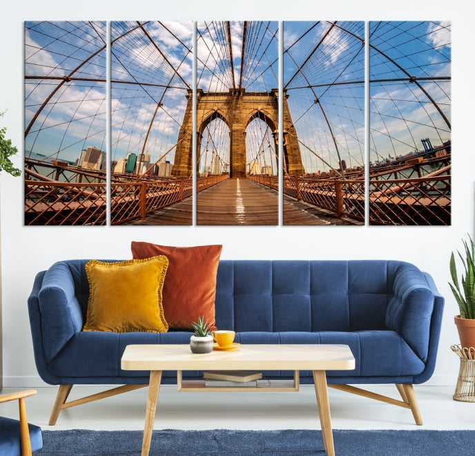 Brooklyn Bridge Manhattan Cityscape Large Wall Art Canvas Print