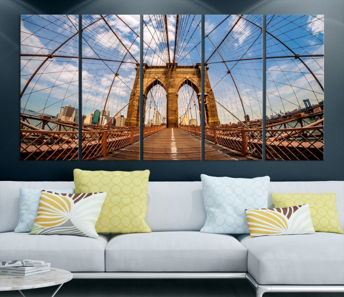 Brooklyn Bridge Manhattan Cityscape Large Wall Art Canvas Print