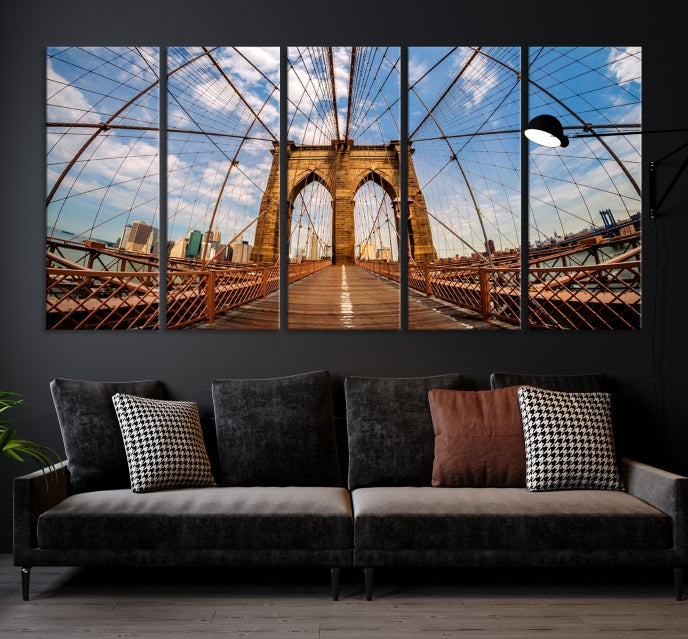 Brooklyn Bridge Manhattan Cityscape Large Wall Art Canvas Print