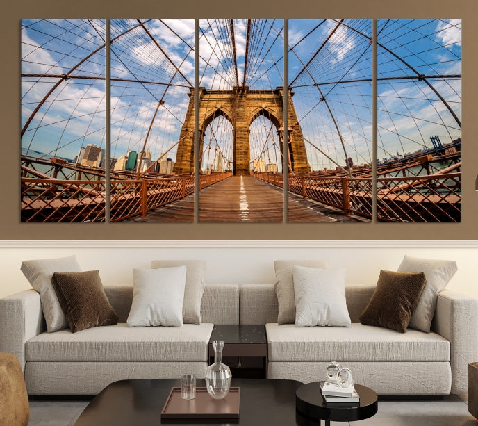 Brooklyn Bridge Manhattan Cityscape Large Wall Art Canvas Print