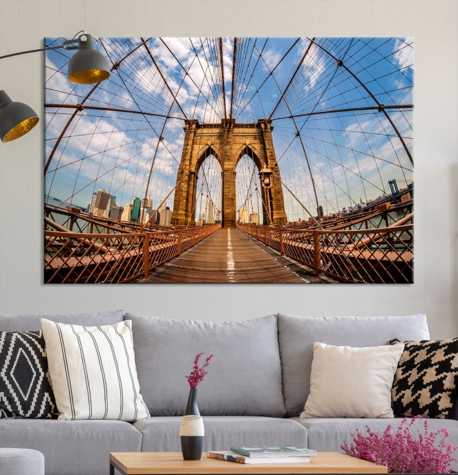 Brooklyn Bridge Manhattan Cityscape Large Wall Art Canvas Print