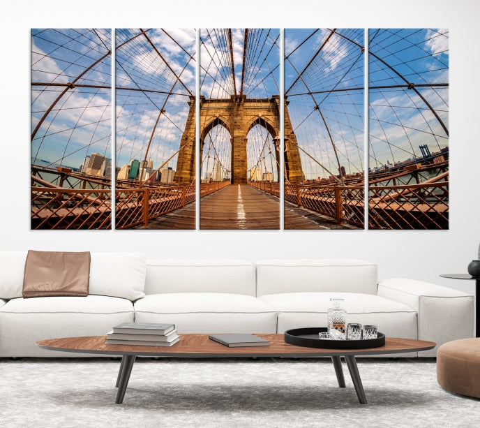 Brooklyn Bridge Manhattan Cityscape Large Wall Art Canvas Print