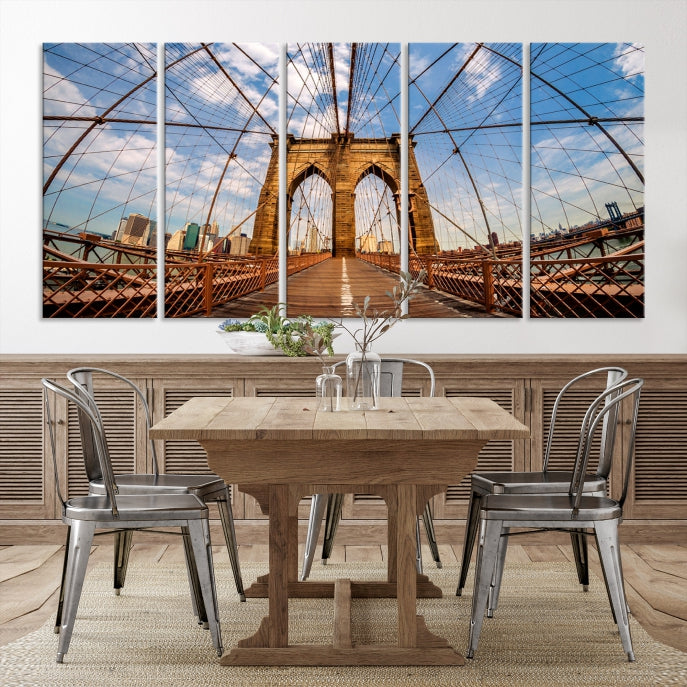 Brooklyn Bridge Manhattan Cityscape Large Wall Art Canvas Print