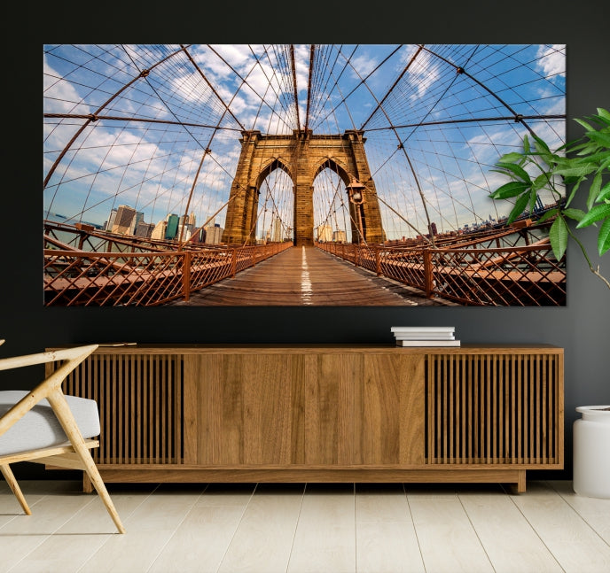 Brooklyn Bridge Manhattan Cityscape Large Wall Art Canvas Print