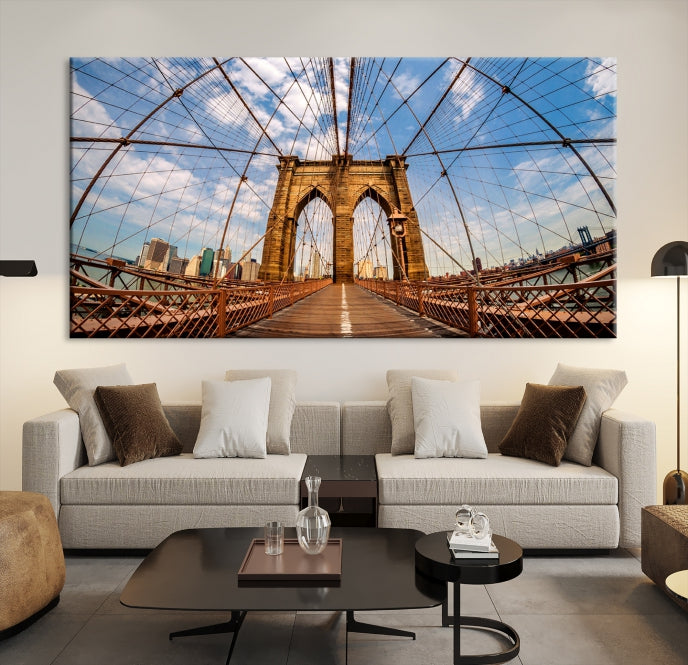 Brooklyn Bridge Manhattan Cityscape Large Wall Art Canvas Print