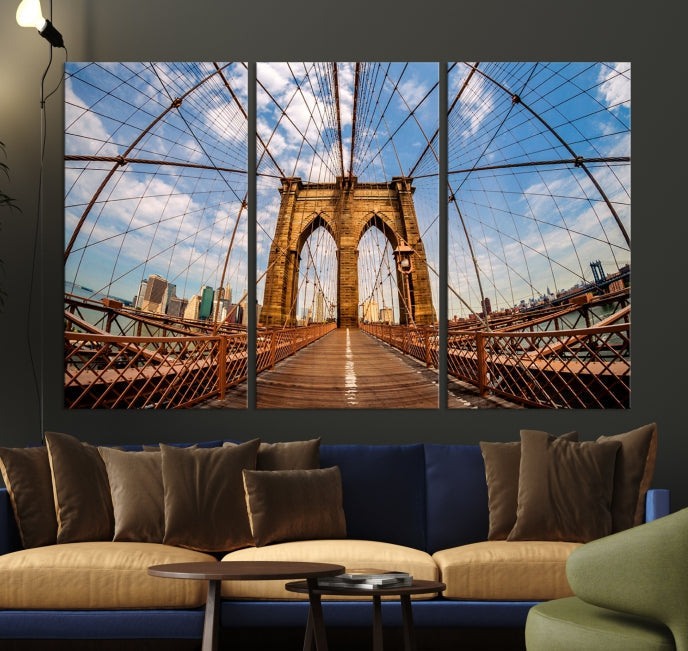 Brooklyn Bridge Manhattan Cityscape Large Wall Art Canvas Print