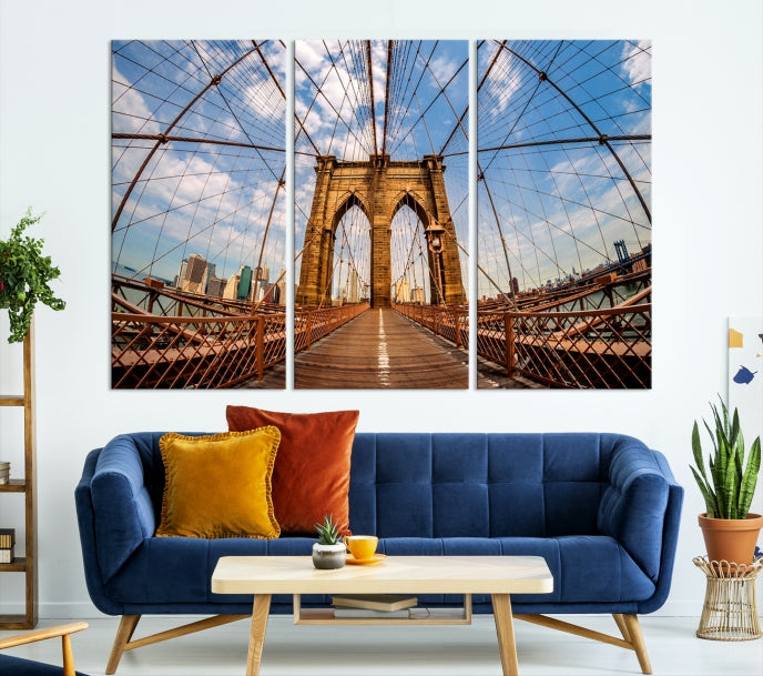 Brooklyn Bridge Manhattan Cityscape Large Wall Art Canvas Print