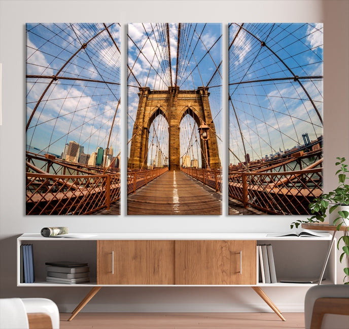 Brooklyn Bridge Manhattan Cityscape Large Wall Art Canvas Print