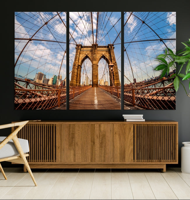 Brooklyn Bridge Manhattan Cityscape Large Wall Art Canvas Print