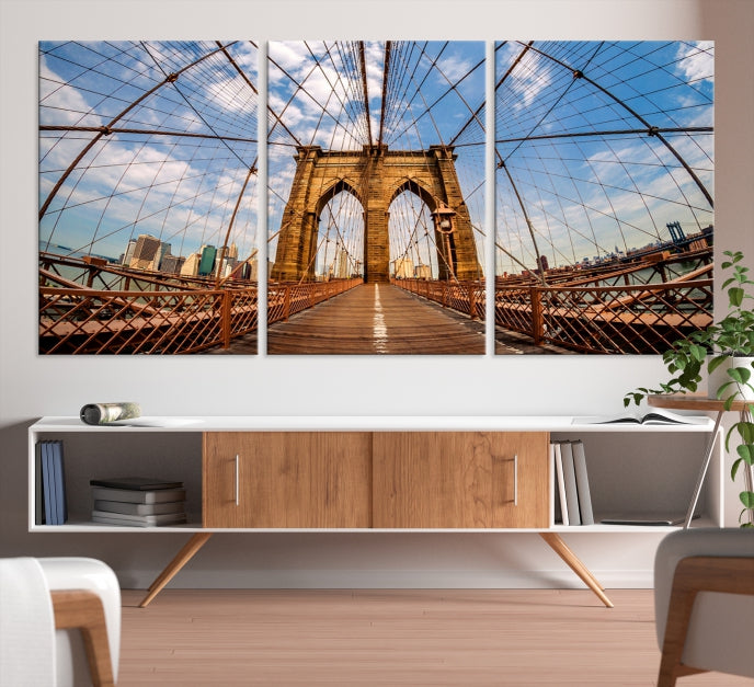 Brooklyn Bridge Manhattan Cityscape Large Wall Art Canvas Print