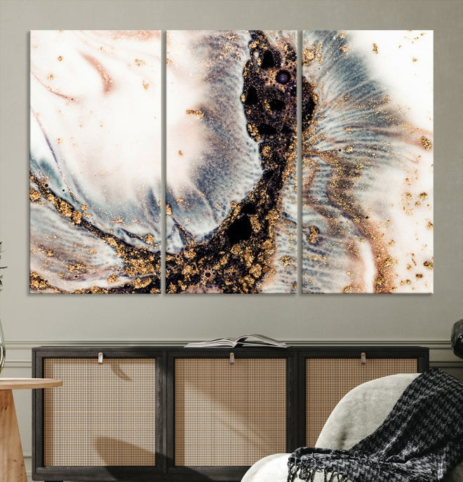 Brown Abstract Wall Art Print Modern Canvas Painting Home Office Decor