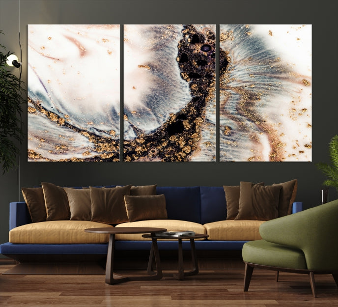 Brown Abstract Wall Art Print Modern Canvas Painting Home Office Decor