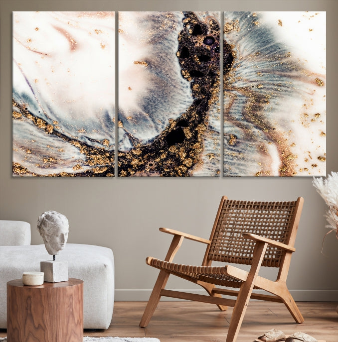 Brown Abstract Wall Art Print Modern Canvas Painting Home Office Decor