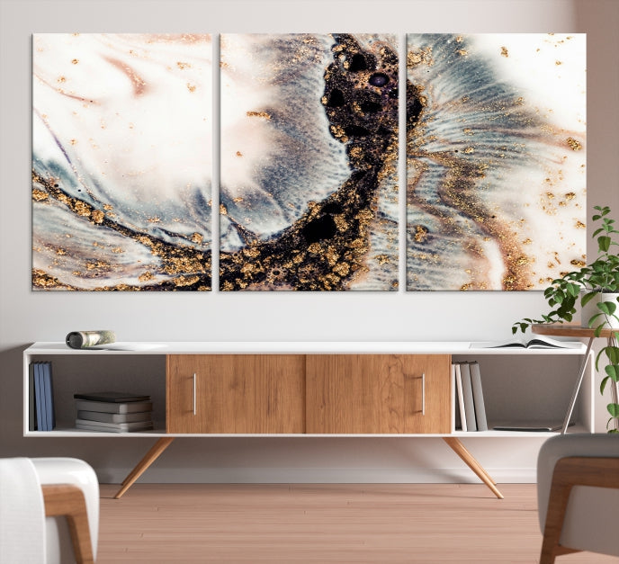 Brown Abstract Wall Art Print Modern Canvas Painting Home Office Decor