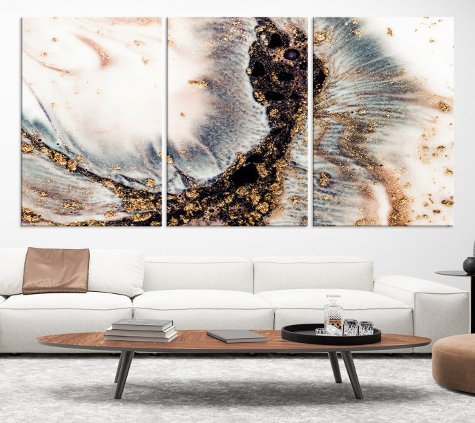 Brown Abstract Wall Art Print Modern Canvas Painting Home Office Decor