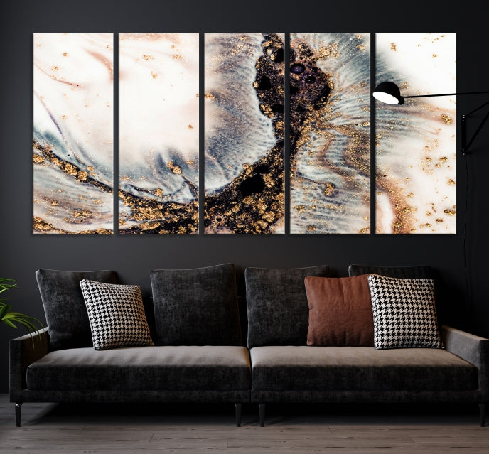 Brown Abstract Wall Art Print Modern Canvas Painting Home Office Decor