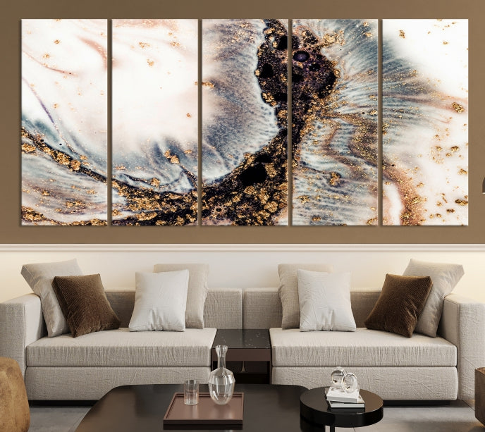 Brown Abstract Wall Art Print Modern Canvas Painting Home Office Decor