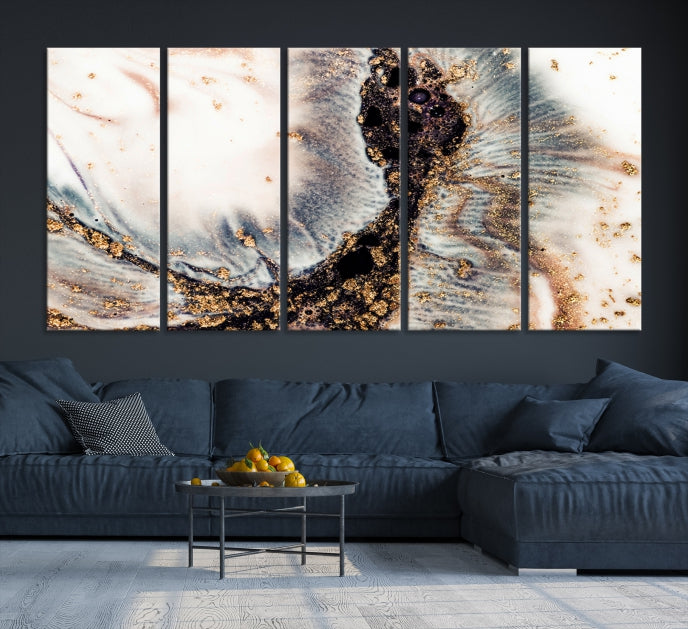 Brown Abstract Wall Art Print Modern Canvas Painting Home Office Decor