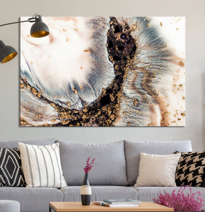 Brown Abstract Wall Art Print Modern Canvas Painting Home Office Decor