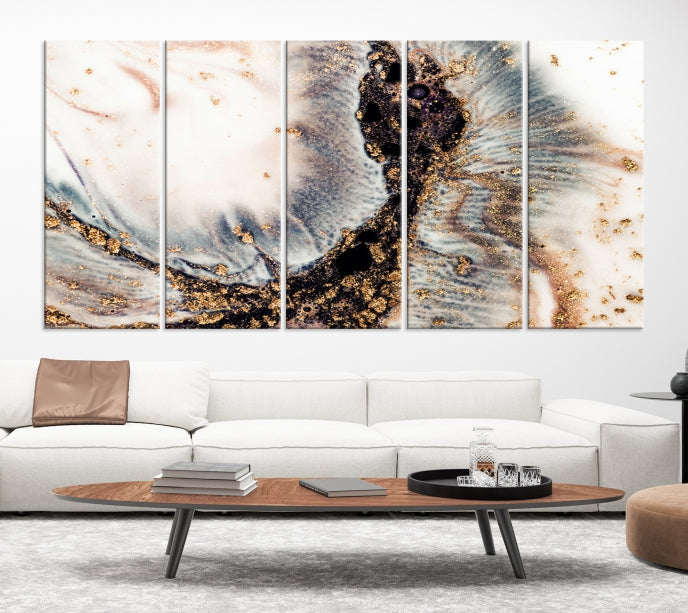 Brown Abstract Wall Art Print Modern Canvas Painting Home Office Decor