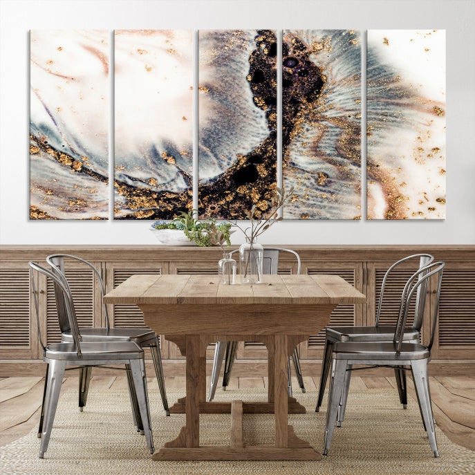 Brown Abstract Wall Art Print Modern Canvas Painting Home Office Decor