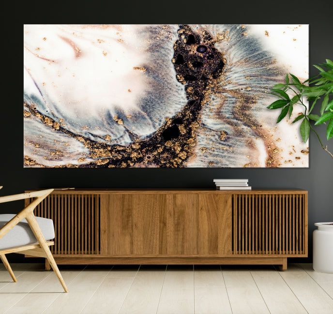 Brown Abstract Wall Art Print Modern Canvas Painting Home Office Decor