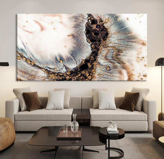 Brown Abstract Wall Art Print Modern Canvas Painting Home Office Decor