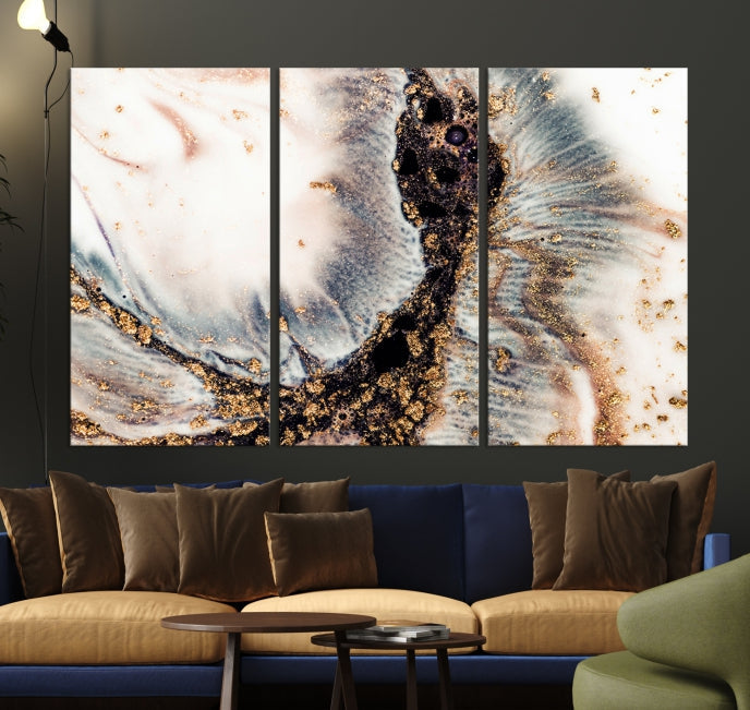 Brown Abstract Wall Art Print Modern Canvas Painting Home Office Decor