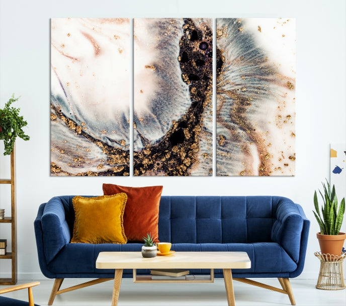 Brown Abstract Wall Art Print Modern Canvas Painting Home Office Decor