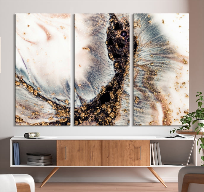 Brown Abstract Wall Art Print Modern Canvas Painting Home Office Decor