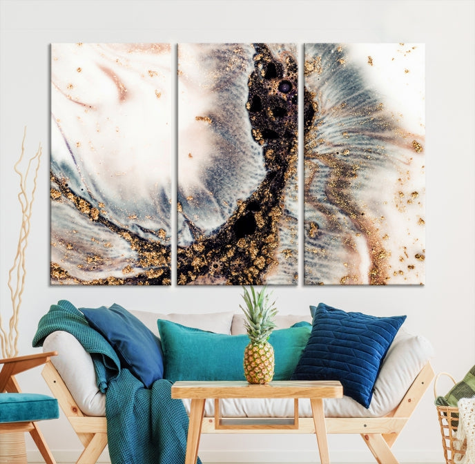 Brown Abstract Wall Art Print Modern Canvas Painting Home Office Decor