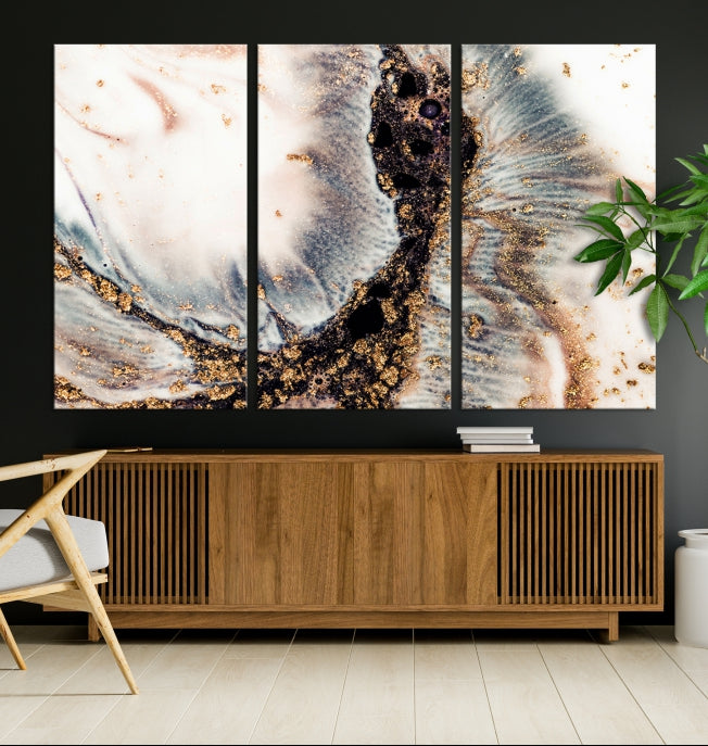 Brown Abstract Wall Art Print Modern Canvas Painting Home Office Decor