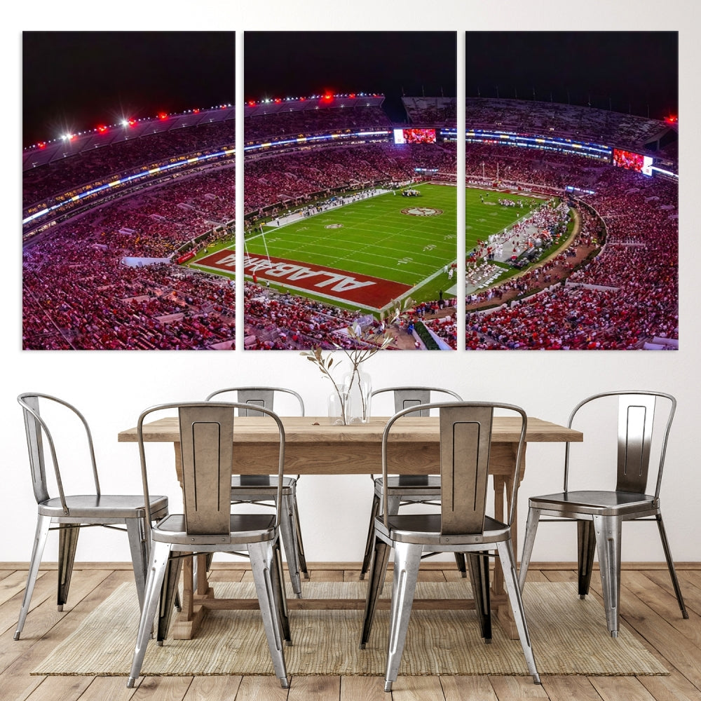 Bryant Denny Stadium Football Stadium Wall Art Canvas Print, Sport Wall Art Print