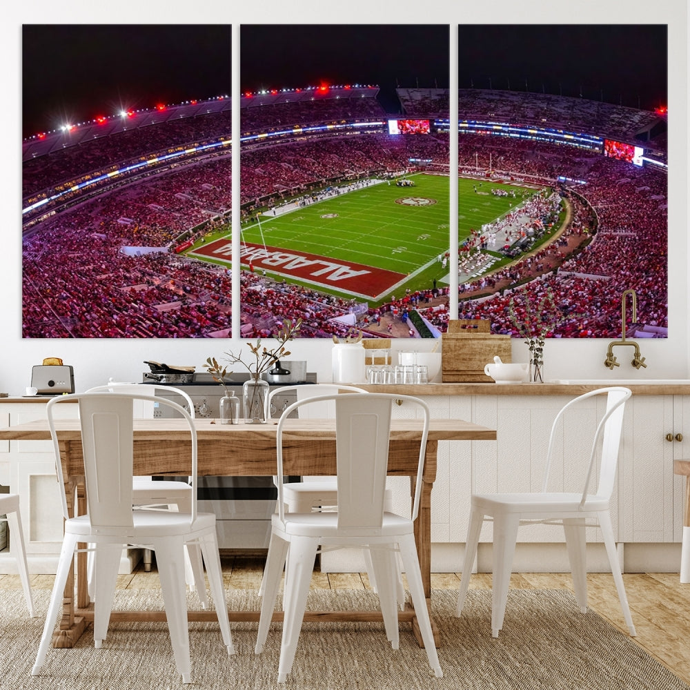 Bryant Denny Stadium Football Stadium Wall Art Canvas Print, Sport Wall Art Print