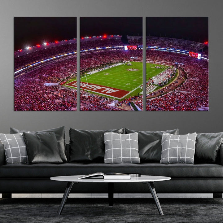 Bryant Denny Stadium Football Stadium Wall Art Canvas Print, Sport Wall Art Print