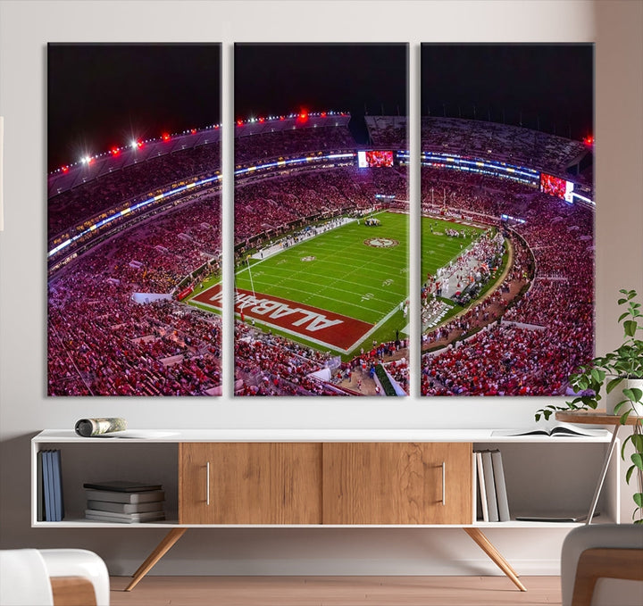 Bryant Denny Stadium Football Stadium Wall Art Canvas Print, Sport Wall Art Print