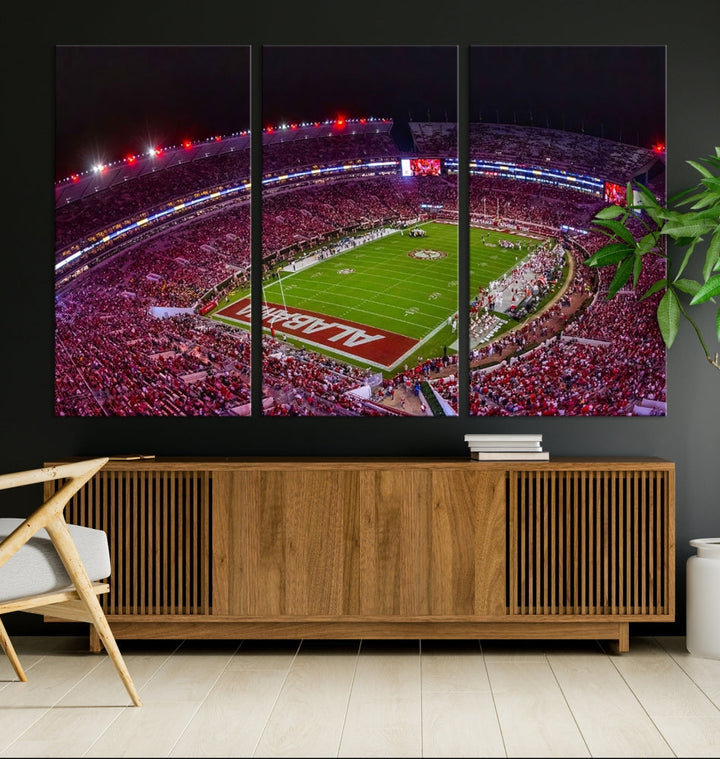 Bryant Denny Stadium Football Stadium Wall Art Canvas Print, Sport Wall Art Print