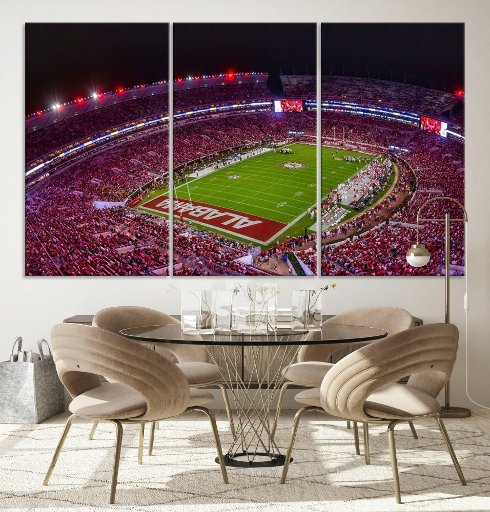 Bryant Denny Stadium Football Stadium Wall Art Canvas Print, Sport Wall Art Print