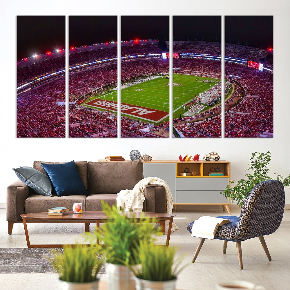 Bryant Denny Stadium Football Stadium Wall Art Canvas Print, Sport Wall Art Print