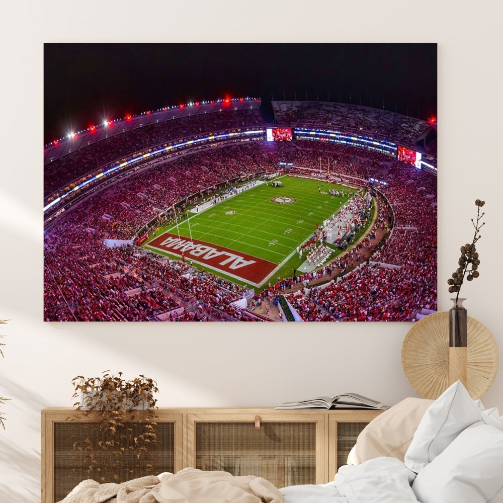 Bryant Denny Stadium Football Stadium Wall Art Canvas Print, Sport Wall Art Print