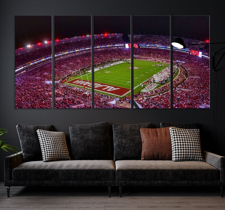 Bryant Denny Stadium Football Stadium Wall Art Canvas Print, Sport Wall Art Print