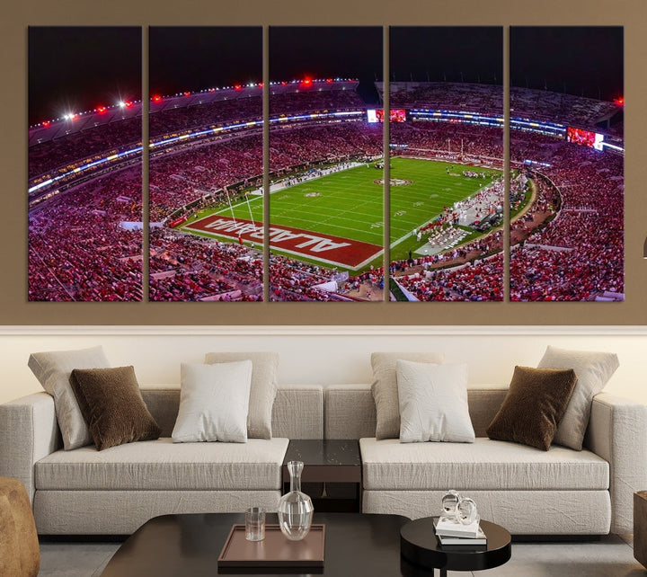 Bryant Denny Stadium Football Stadium Wall Art Canvas Print, Sport Wall Art Print