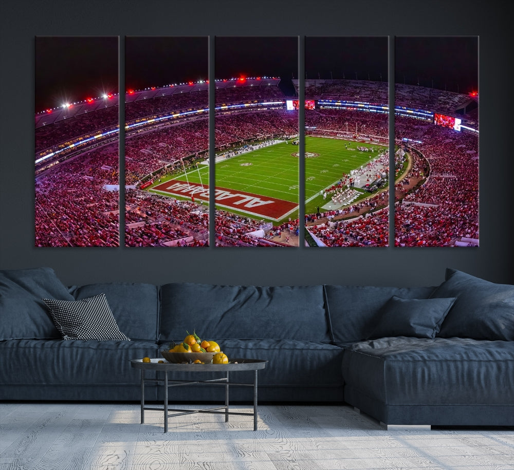 Bryant Denny Stadium Football Stadium Wall Art Canvas Print, Sport Wall Art Print