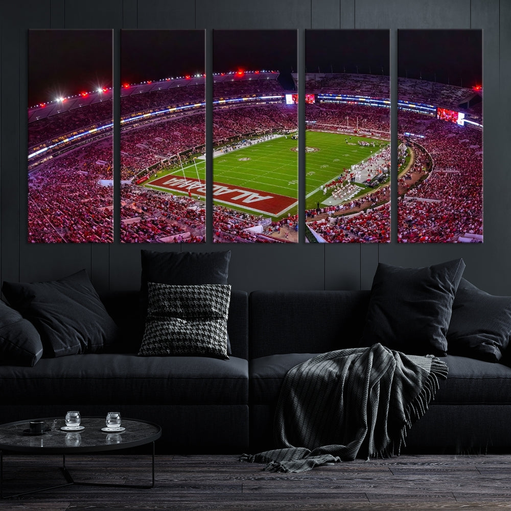 Bryant Denny Stadium Football Stadium Wall Art Canvas Print, Sport Wall Art Print